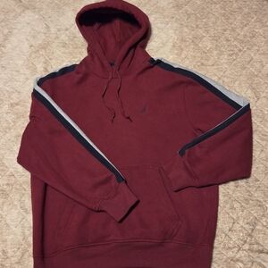 Burgundy Hoodie with Stripe Detail Nautica LG